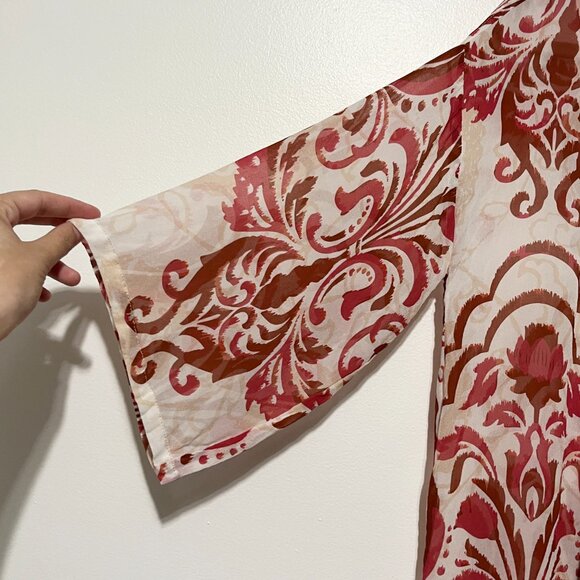 Soft Surroundings Womens Jakarta Kimono Sz PS/PM Sheer Bohemian Festival Hippie - Picture 3 of 6